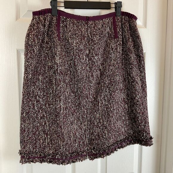 NWT Talbots Women 16WP Purple Herringbone Wool Blend Knee Length Pencil Skirt - Picture 5 of 12
